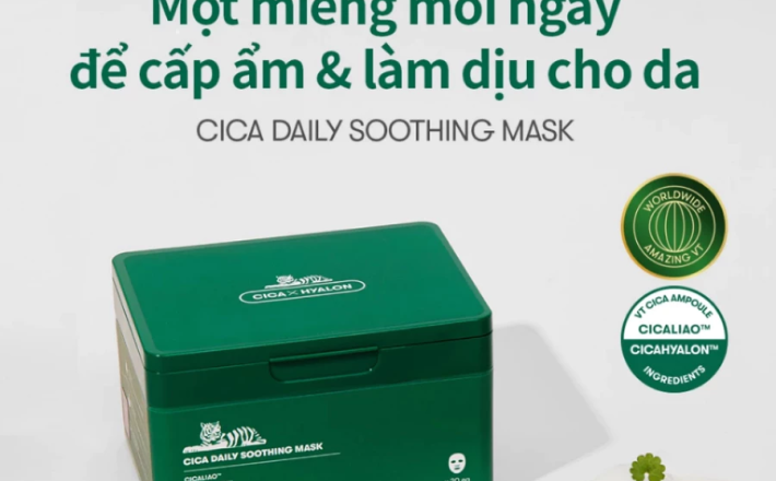 [VT Cosmetics] Hộp mặt nạ dưỡng da hằng ngày VT CICA DAILY SOOTHING MASK (30 miếng)