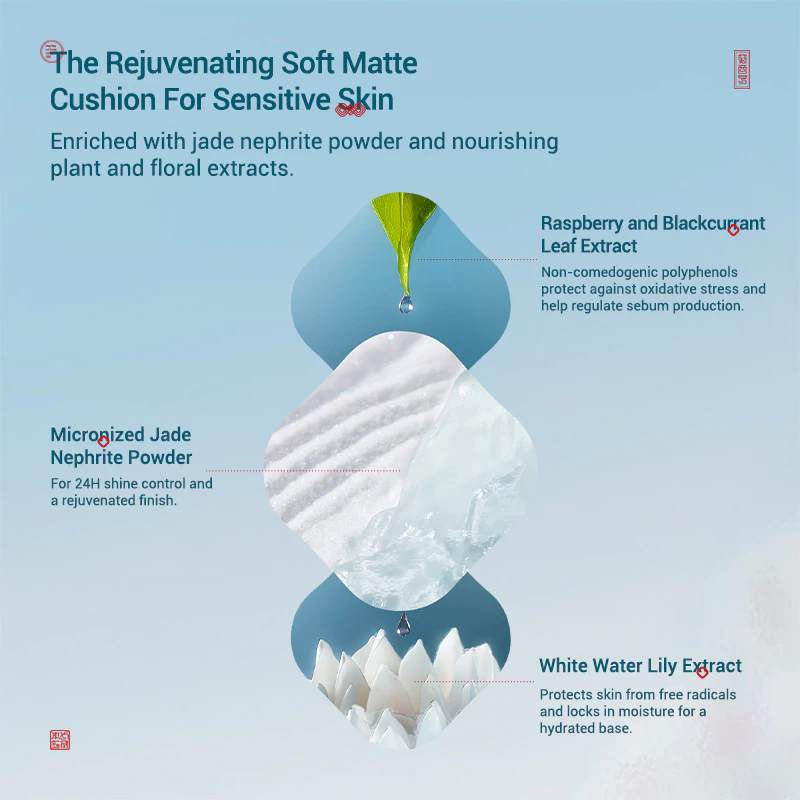 Cushion cân bằng chiết xuất hoa sen ngọc Florasis che khuyết điểm lâu trôi 2.0 Florasis