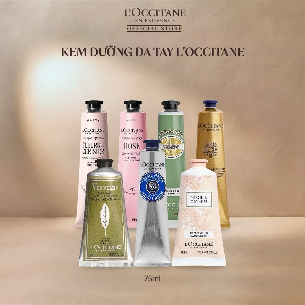 ￼Kem Dưỡng Da Tay L'Occitane Giúp Nuôi Dưỡng Và Bảo Vệ Da Tay Mềm Mịn, Hương Thơm Tinh Tế 75ML 