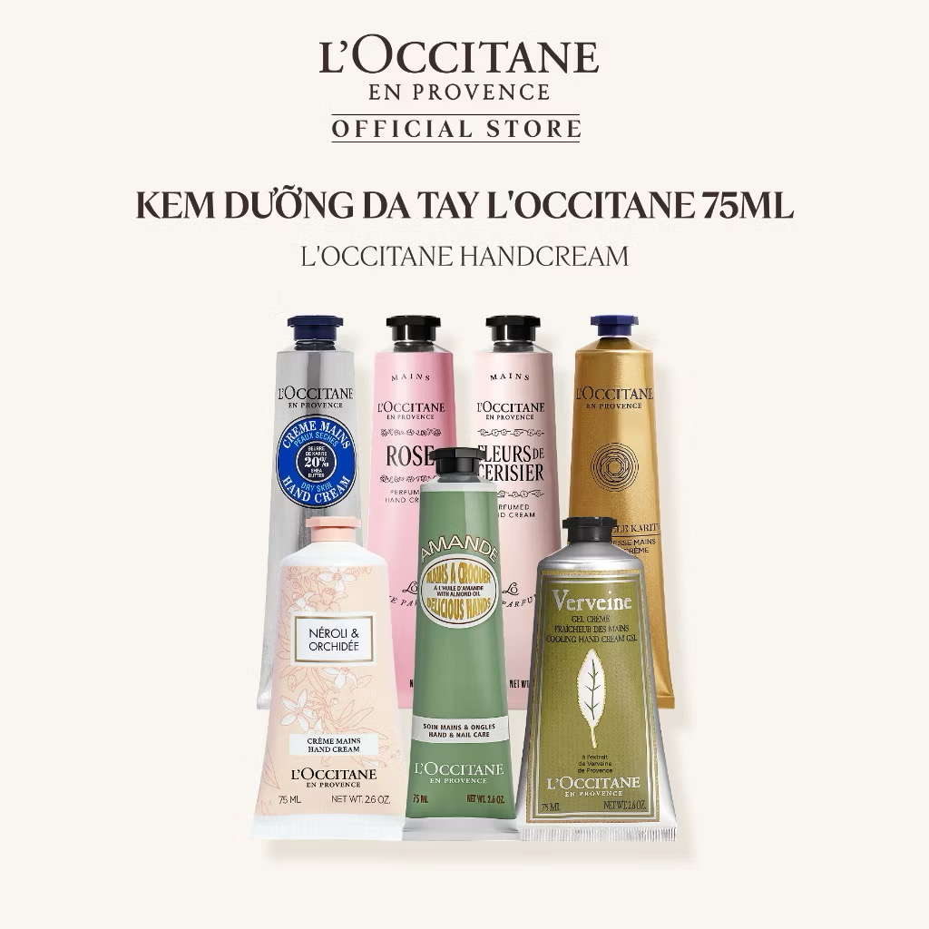 ￼Kem Dưỡng Da Tay L'Occitane Giúp Nuôi Dưỡng Và Bảo Vệ Da Tay Mềm Mịn, Hương Thơm Tinh Tế 75ML 