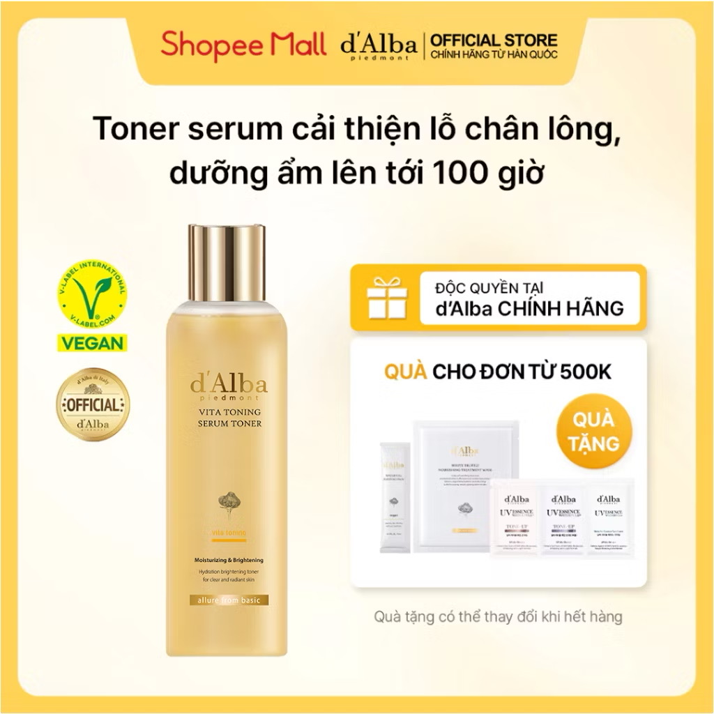 ￼[d'Alba Official] Toner serum cải thiện lỗ chân lông, dưỡng ẩm lên tới 100 giờ 180ml (Bản nâng cấp) 
