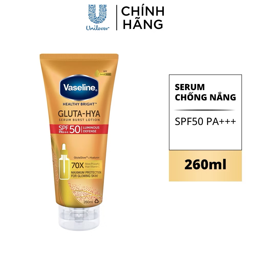 ￼Serum chống nắng Vaseline GLUTA HYA SPF50 260ml 