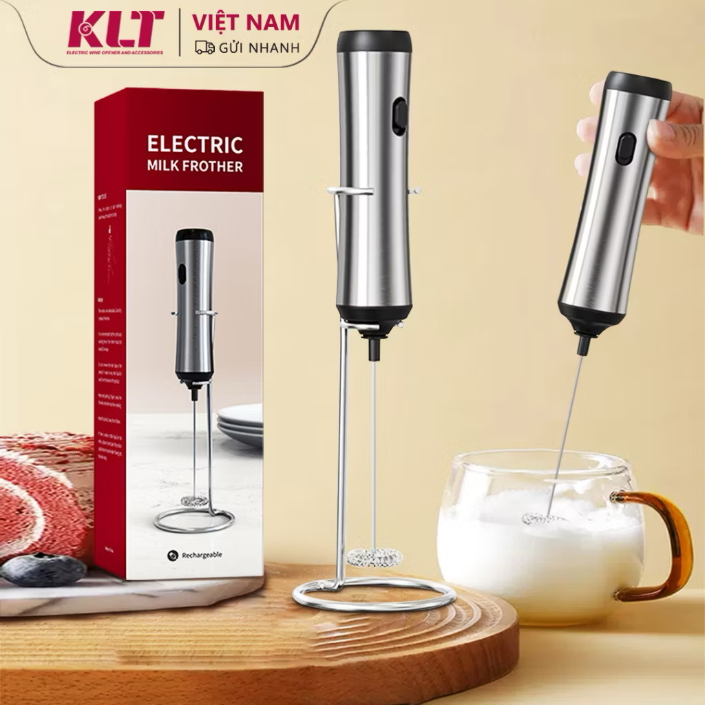 ￼Máy đánh trứng Cilton Sữa tạo bọt cà phê hoạt động cấp thực phẩm có / không có chân đế 