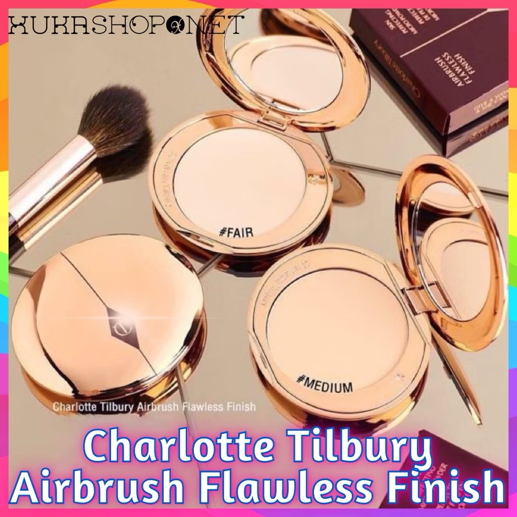 [Có bill] Phấn phủ kiềm dầu dạng nén Charlotte Tilbury Airbrush Flawless Finish Powder Trang Điểm Tự Nhiên 8g 