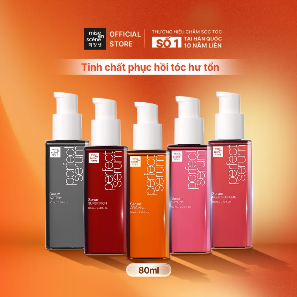 ￼Tinh chất dưỡng tóc mise en scène Perfect Serum 80ml phục hồi hư tổn, suôn mượt, chắc khỏe 