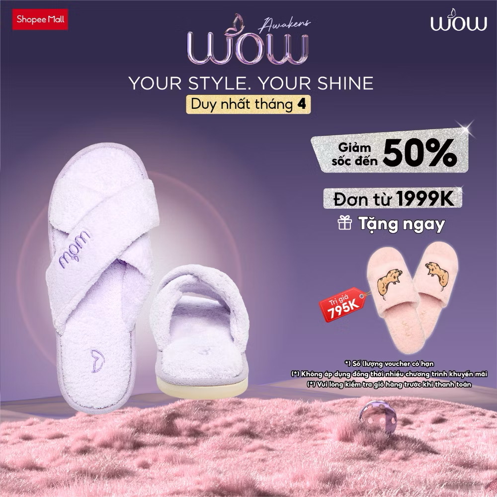 ￼Dép lông mang trong nhà Wow by NDLanNgoc - N0018 