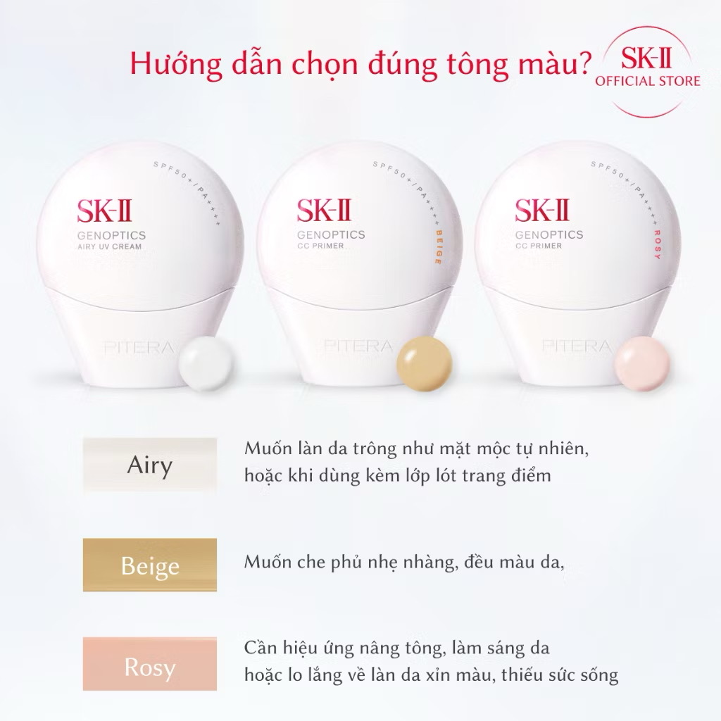 ￼Kem Chống Nắng Kết Cấu Mỏng Nhẹ Dưỡng Sáng Da SK-II GenOptics SPF50+ PA++++ (30g) 
