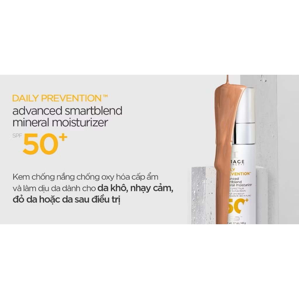 ￼Kem chống nắng dành cho da treatment IMAGE Skincare DAILY PREVENTION Advanced Smartblend Mineral Moisturizer SPF50 