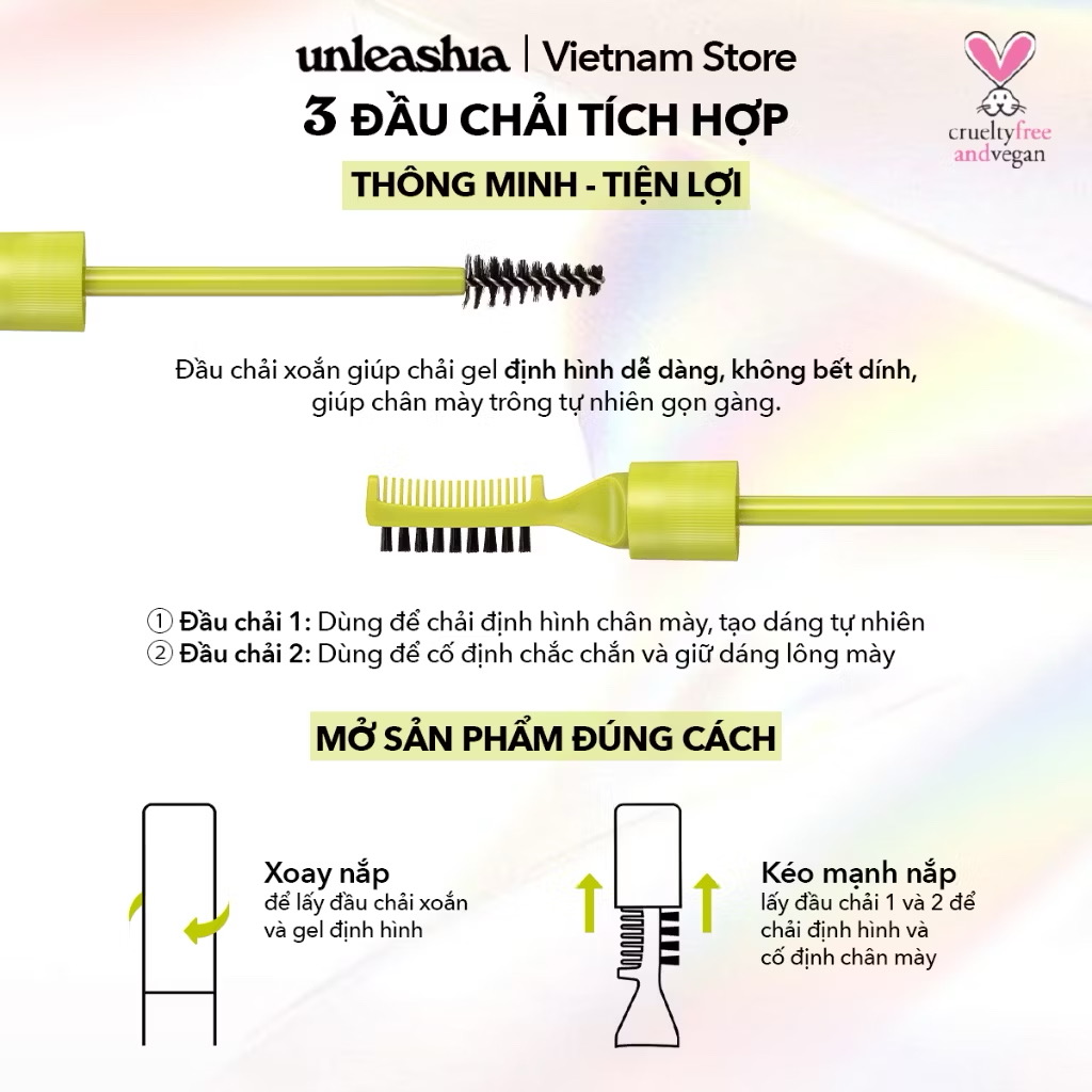 ￼Định hình chân mày UNLEASHIA Shaper Pomade Eyebrow Fixer Sáp dưỡng lông mỏng nhẹ 