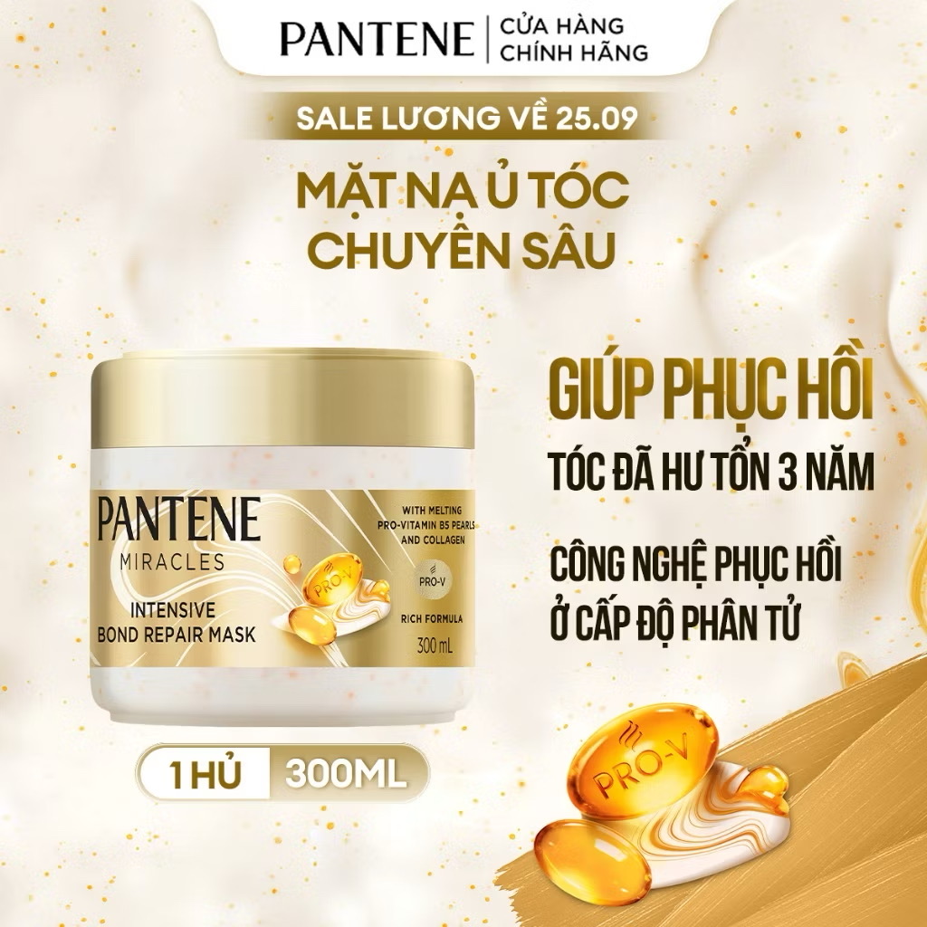 ￼Mặt Nạ Ủ Tóc Chuyên Sâu PANTENE Miracles Phục Hồi Liên Kết Tóc Hộp 300ML 