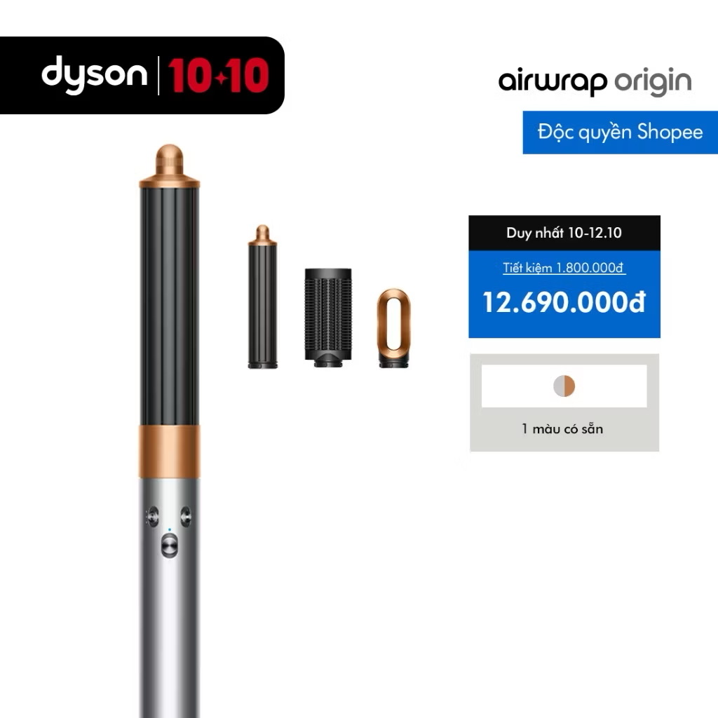 ￼[1-31.10 Độc quyền Shopee] Máy sấy và tạo kiểu tóc Dyson Airwrap ™ Origin HS02 (Không hộp da/No leather box) 