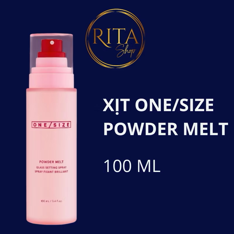 ￼Xịt khóa nền dưỡng ẩm One/Size Powder Melt Glass Setting Spray làm căng bóng da 100ml 