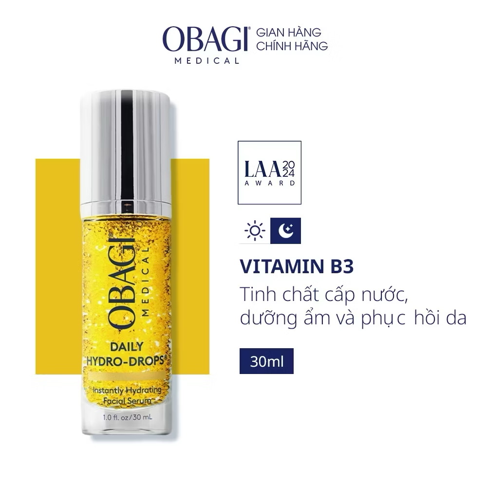 ￼[VOUCHER SVIP 20%] Serum Vitamin B3 Cấp Nước Dưỡng Ẩm & Phục Hồi Da Obagi Daily Hydro-Drops 30ml 