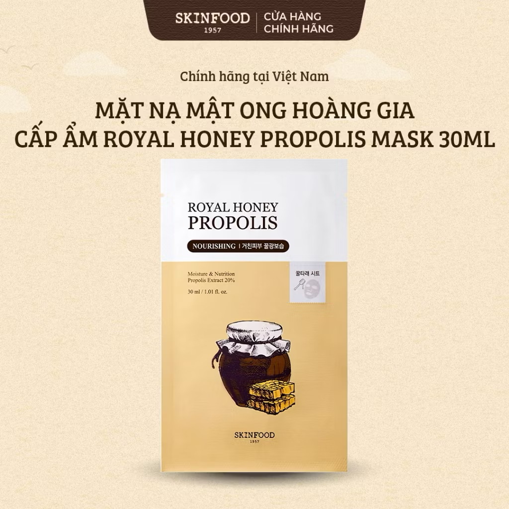 ￼Mặt Nạ Mật Ong Hoàng Gia Skinfood Royal Honey Propolis Enrich Mask 30ml 