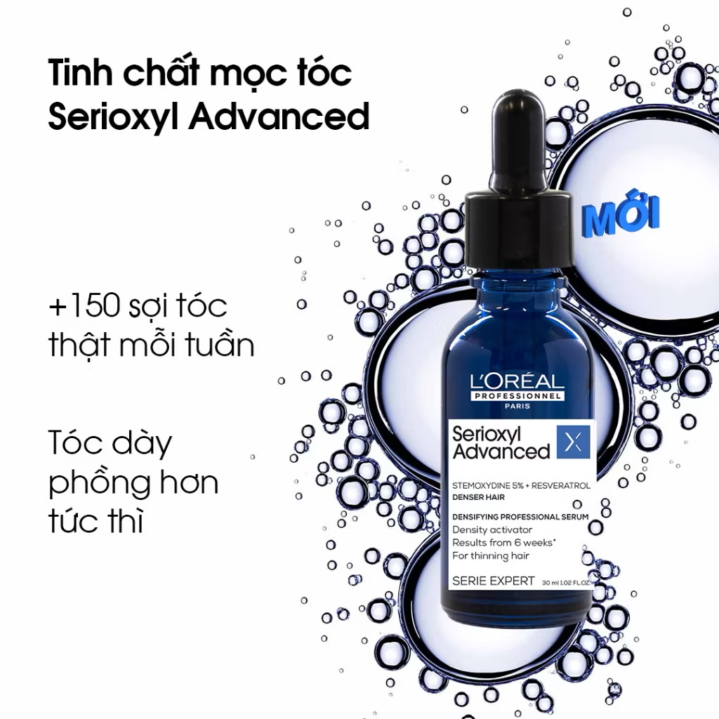 ￼Tinh chất mọc tóc - làm dày tóc chuyên nghiệp L'Oréal Professionnel Serioxyl Advanced 30ml - Dành cho tóc thưa, mảnh 