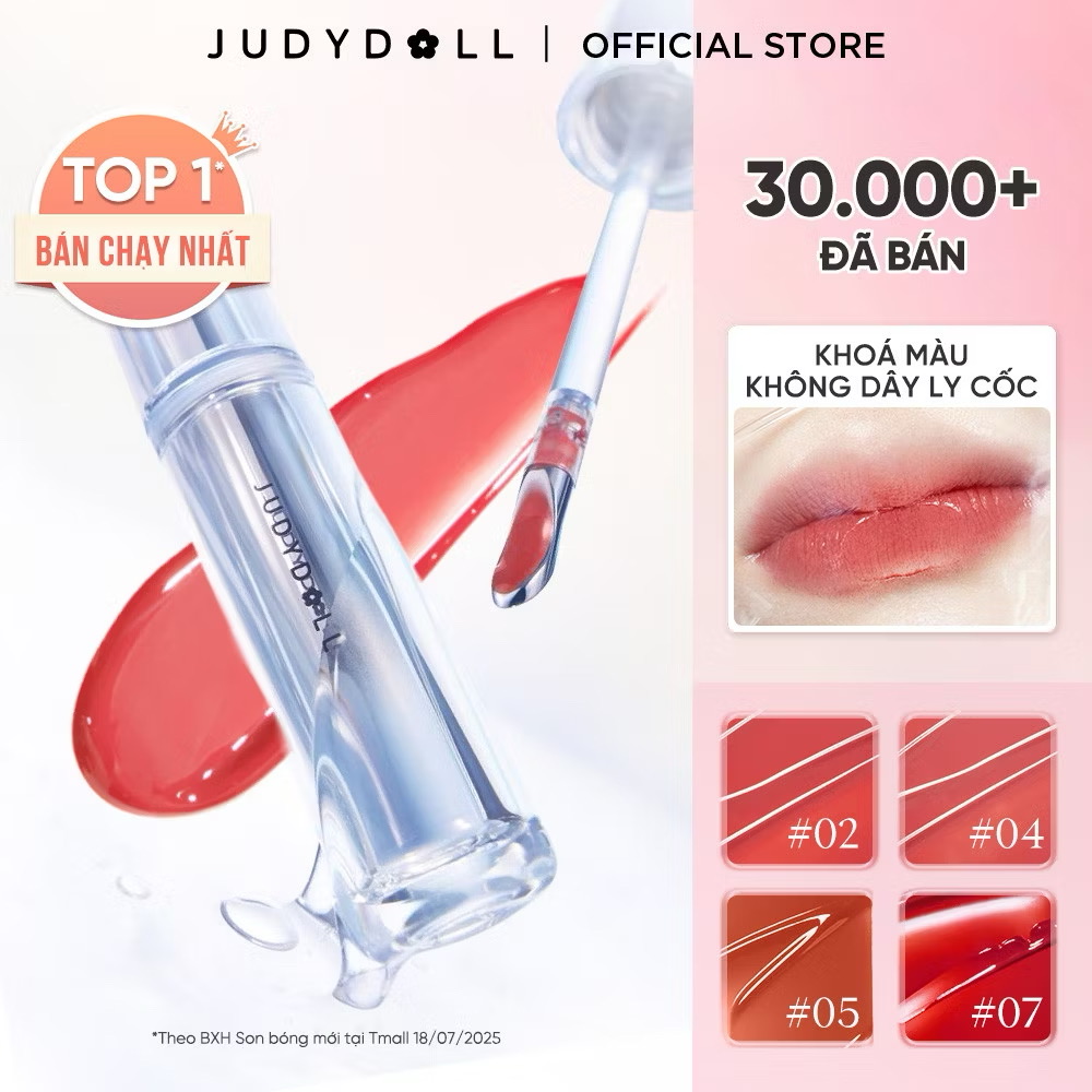 ￼Son Đầu Sắt JUDYDOLL 2.4g Căng Bóng Dưỡng Ẩm Lâu Trôi Bền Màu Tự Nhiên Không Lộ Vân Môi Không Bết Dính 