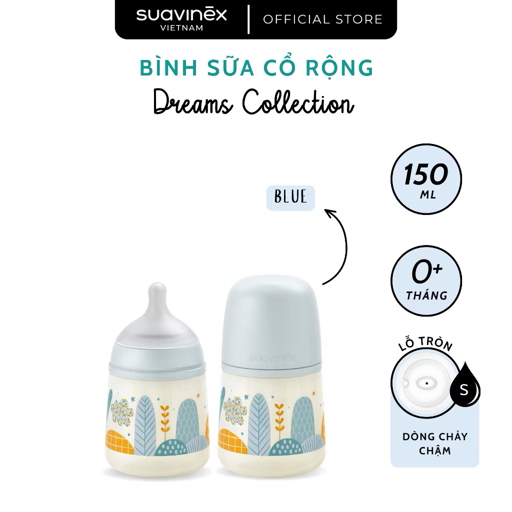 Bình sữa cổ rộng SX PRO SUAVINEX nhựa PP cho bé từ 0 tháng tuổi - 180ml & 270ml 