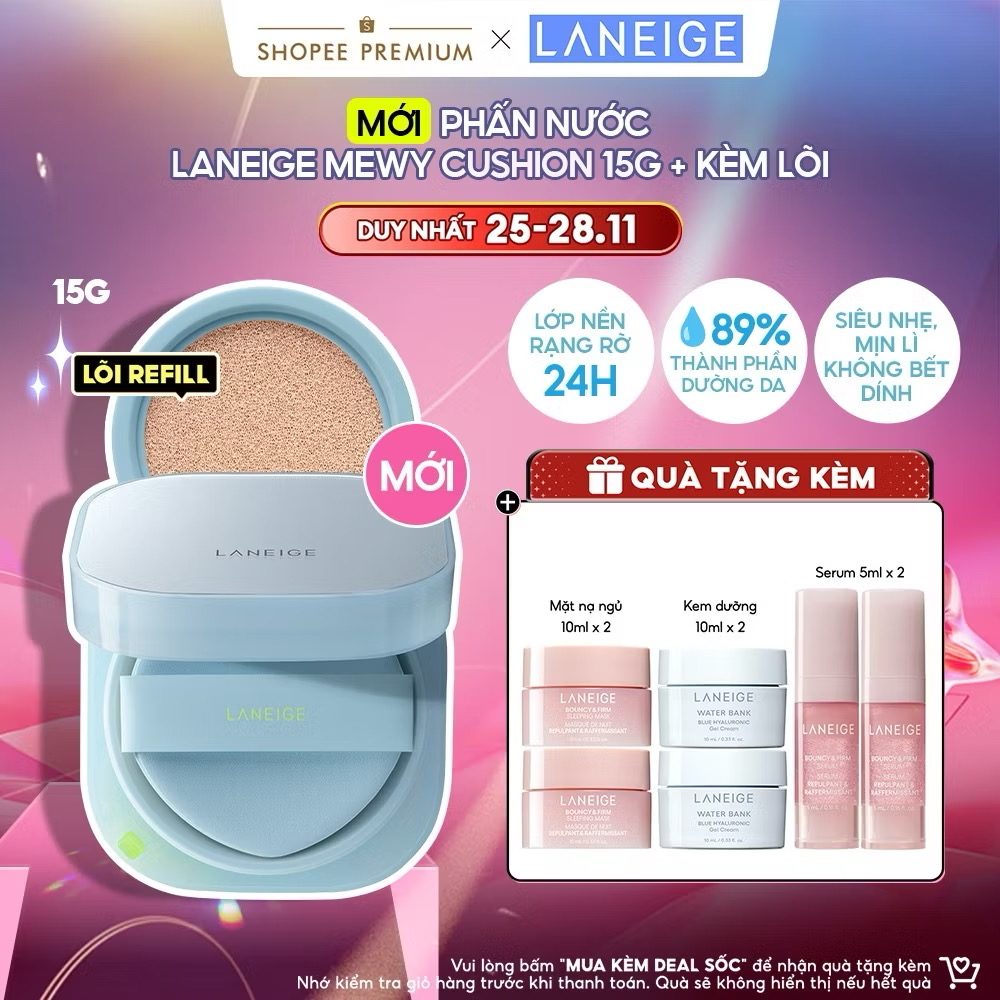 ￼[MỚI] Phấn Nước Laneige Mewy Cushion Kèm lõi 15G x 2 