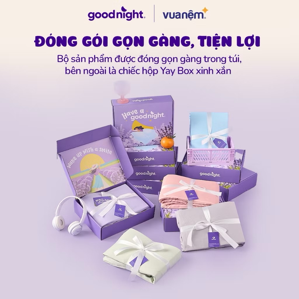 ￼Bộ Ga Gối 3 Món Goodnight Airsilk 20cm, Ga Giường Tencel Cao Cấp Mềm Mại, 9 Màu, Bộ ga gối nệm 