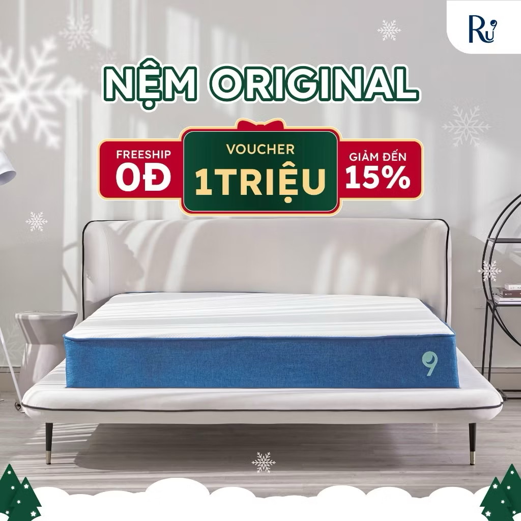 ￼Nệm Foam Original Ru9 Cao Cấp | Độ Dày 20cm và 25cm | 3 Lớp Foam Nâng Đỡ Cơ Thể | 6 Kích Thước | 1m2, 1m4, 1m6, 1m8, 2m 