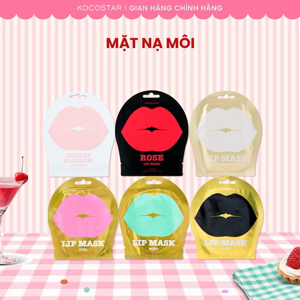 ￼Mặt nạ môi Kocostar Lip Mask dưỡng ẩm môi căng mọng, đều màu 