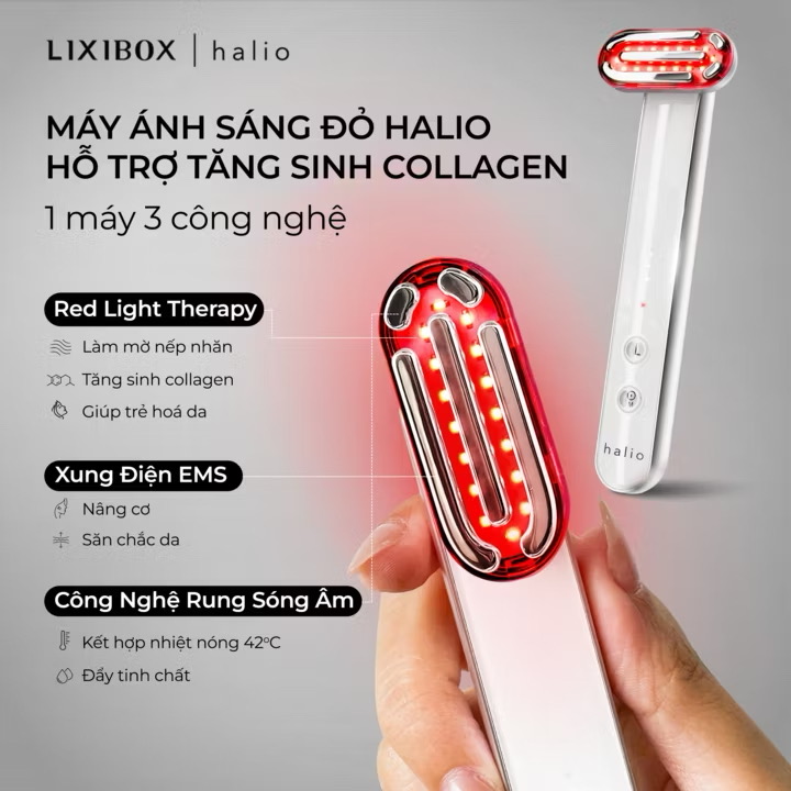 ￼Máy Ánh Sáng Đỏ Giúp Trẻ Hoá Da Halio Red Light Therapy Device 3 in 1 