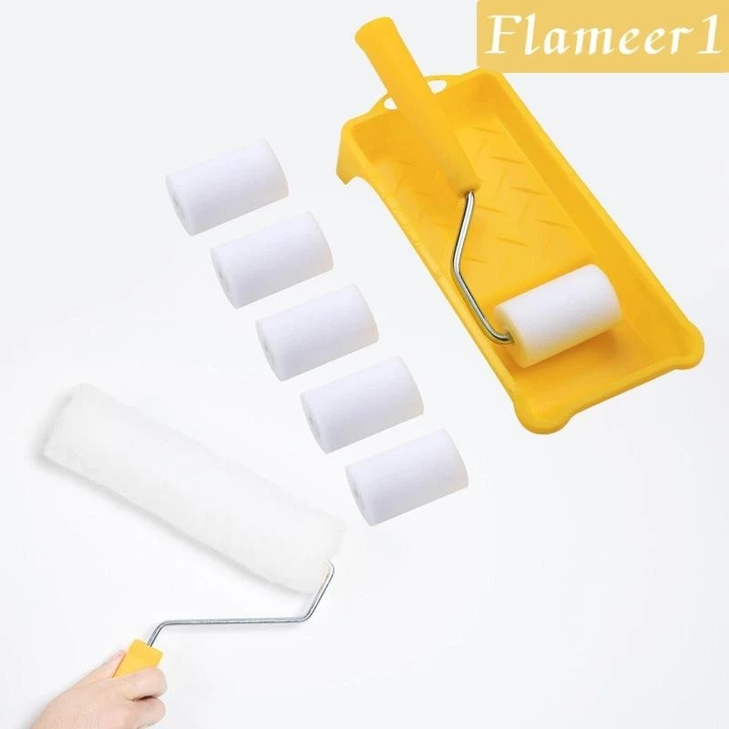 Con lăn sơn Mini Vỏ len có khay Bộ con lăn sơn nhỏ có thể tháo rời cho các dự án Stencil DIY chi tiết