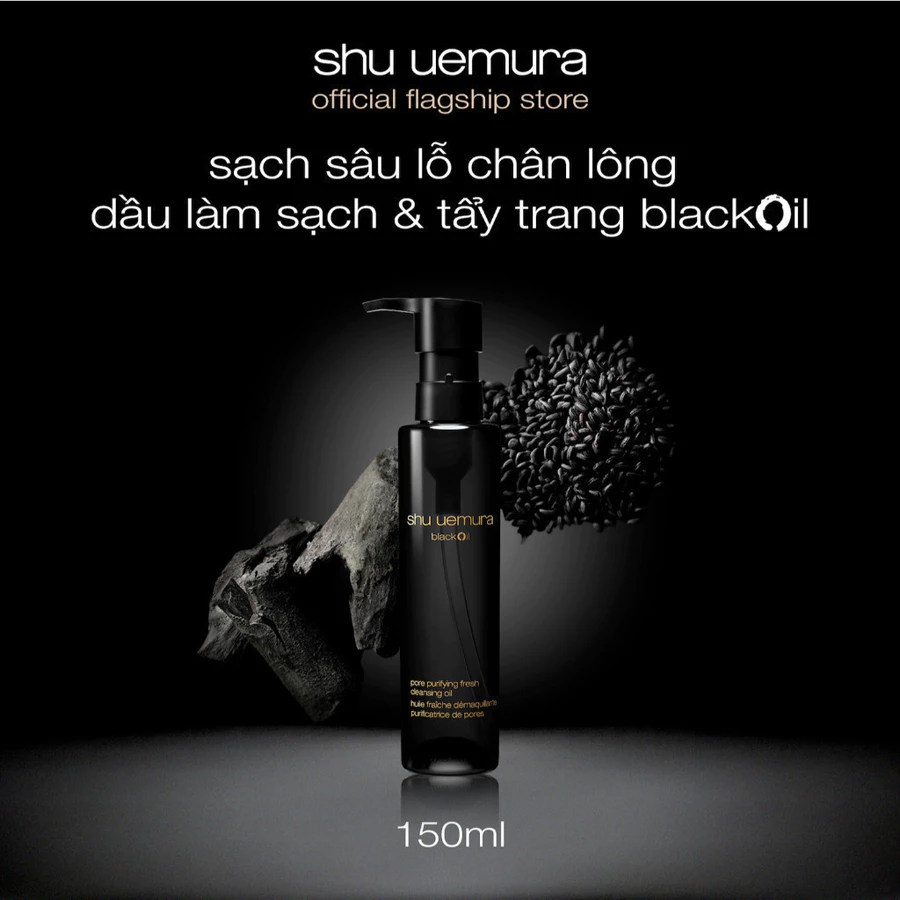 dầu làm sạch và tẩy trang shu uemura blackOil cleansing oil 150ml làm sạch sâu lỗ chân lông tẩy tế bào chết nhẹ nhàng