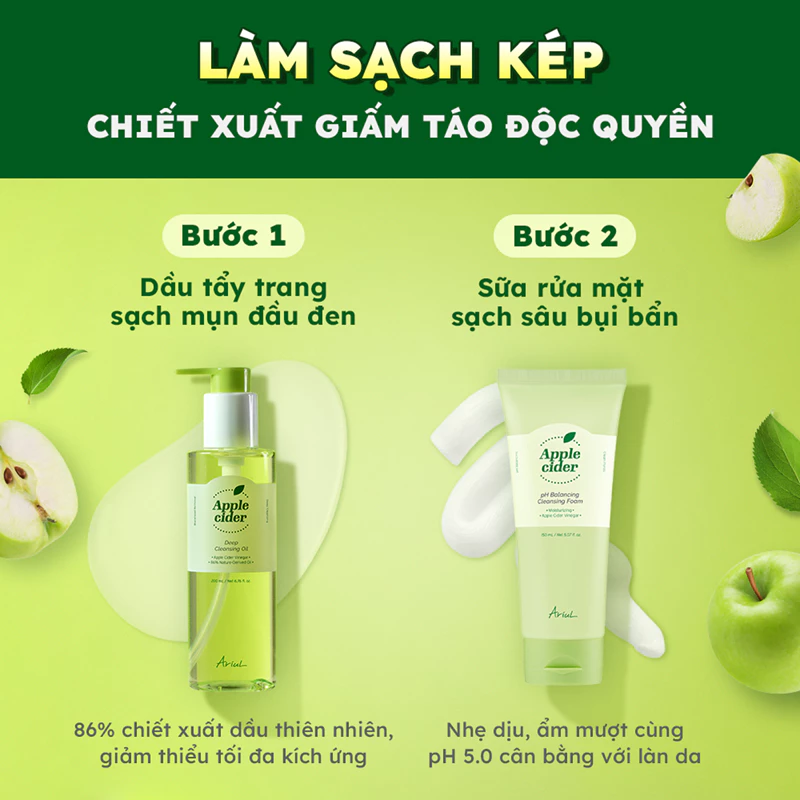 Dầu Tẩy Trang Làm Sạch Mụn Đầu Đen Ariul Apple Cider Deep Cleansing Oil 200ml
